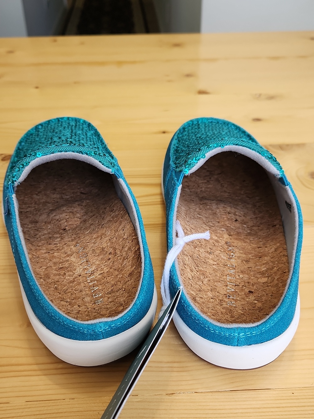 Revitalign Siesta Slide Sequin Mule Shoes In Biscay Bay Sz 6 - Picture 5 of 17
